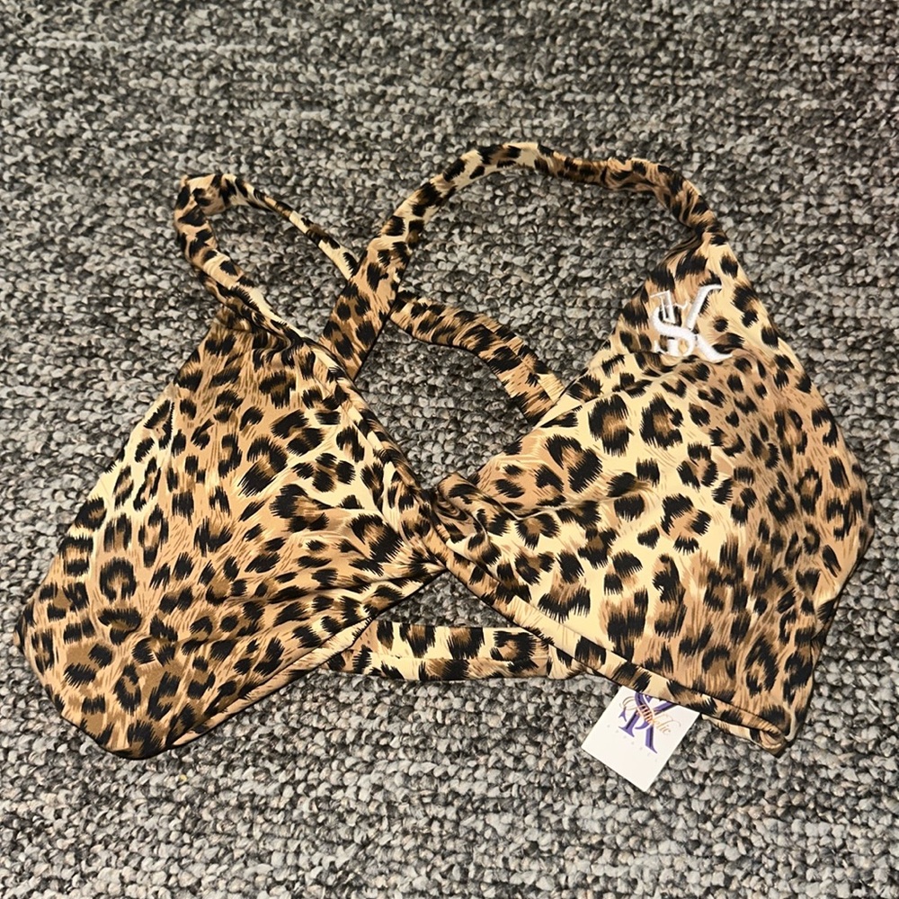Cheetah Criss Cross Sports Bra